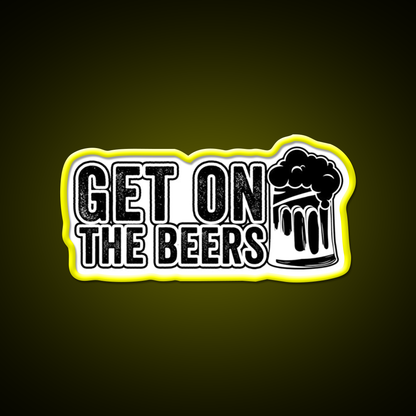 Get On The Beer Man Cave Bar Led Neon Sign Bar Decor Rgb Color - LED neon sign view 7