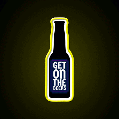 Get On The Beer Man Cave Bar Led Neon Sign Rgb Color - Custom LED neon sign front view