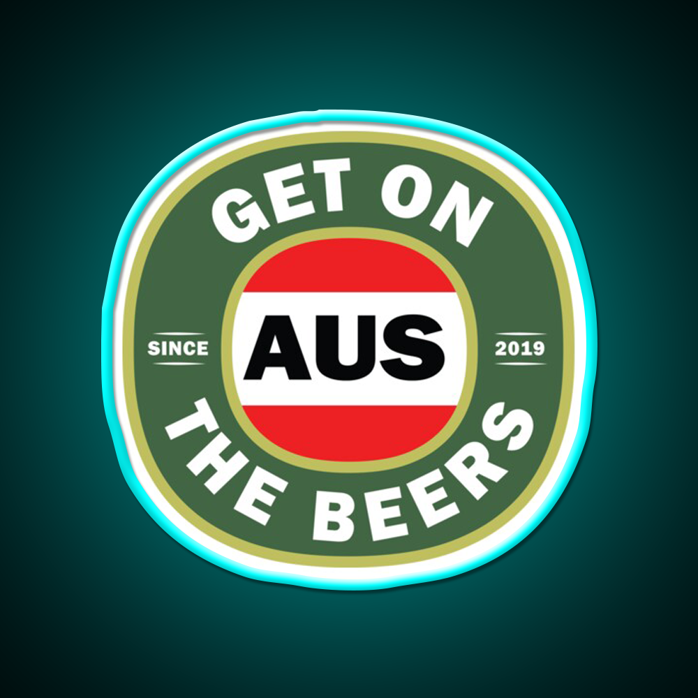 Get On The Beers Beer Bar Decor Led Neon Sign Rgb Color - Size and dimension reference