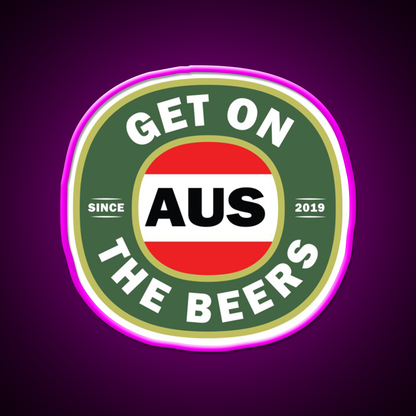 Get On The Beers Beer Bar Decor Led Neon Sign Rgb Color