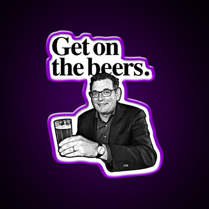 Get On The Beers Beer Bar Decor Led Neon Sign Wall Art Rgb Color - LED neon sign view 9