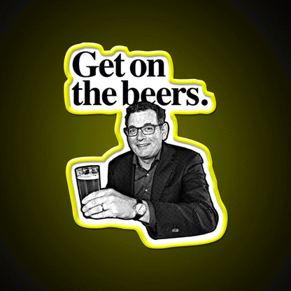 Get On The Beers Beer Bar Decor Led Neon Sign Wall Art Rgb Color - Custom LED neon sign front view