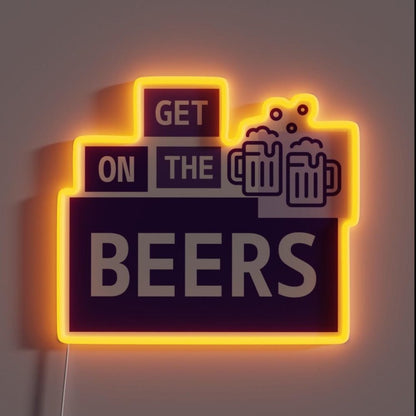 Get On The Beers Dan Andrews Rgb Led Neon Sign Bar Wall Decor - Shineneon