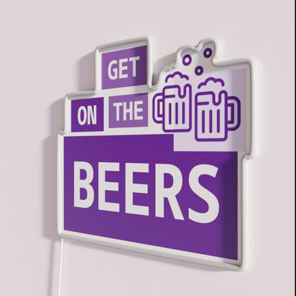 Get On The Beers Dan Andrews Rgb Led Neon Sign Bar Wall Decor - Shineneon