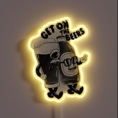 Get On The Beers For White Rgb Led Neon Sign - Shineneon