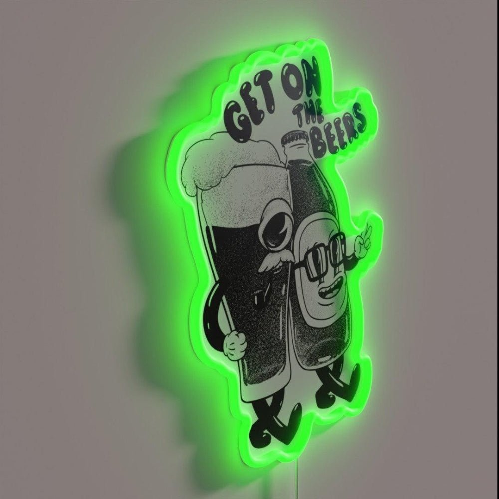 Get On The Beers For White Rgb Led Neon Sign - Shineneon