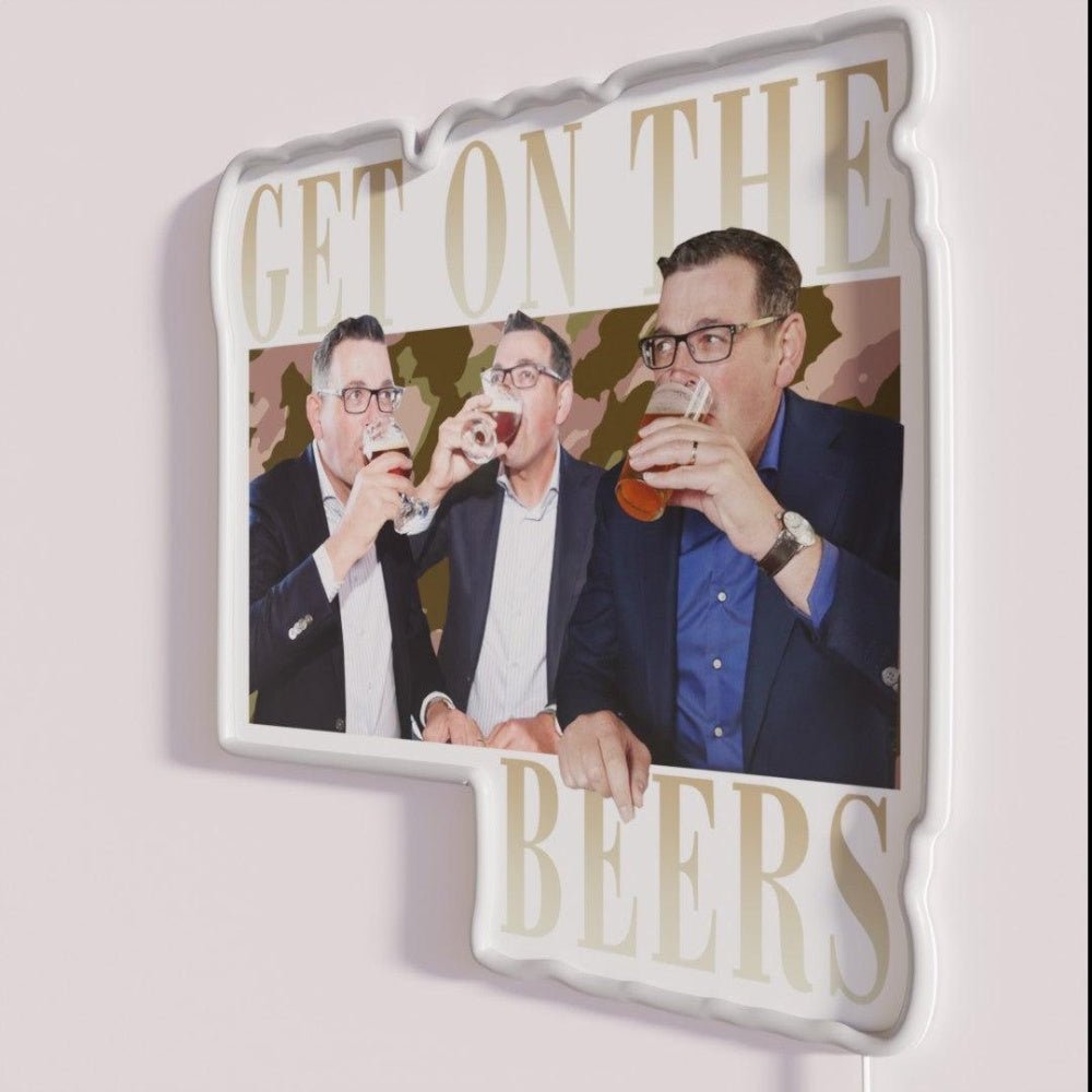 Get On The Beers Funny Daniel Andrews Classic Rgb Led Neon Sign - Shineneon