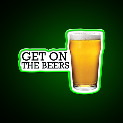 Get On The Beers Glass Beer Bar Decor Led Neon Sign Rgb Color - LED neon sign view 8