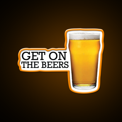 Get On The Beers Glass Beer Bar Decor Led Neon Sign Rgb Color - LED neon sign view 6