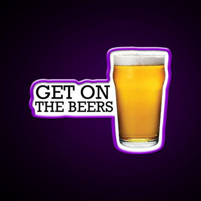 Get On The Beers Glass Beer Bar Decor Led Neon Sign Rgb Color - LED neon sign view 9
