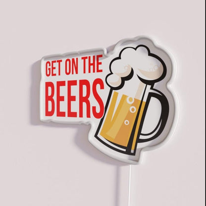 Get On The Beers Rgb Led Neon Sign Bar Art - Shineneon