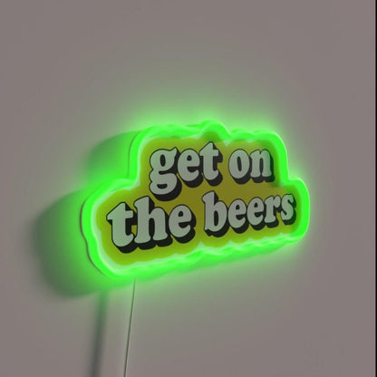 Get On The Beers Rgb Led Neon Sign Bar Decor - Shineneon