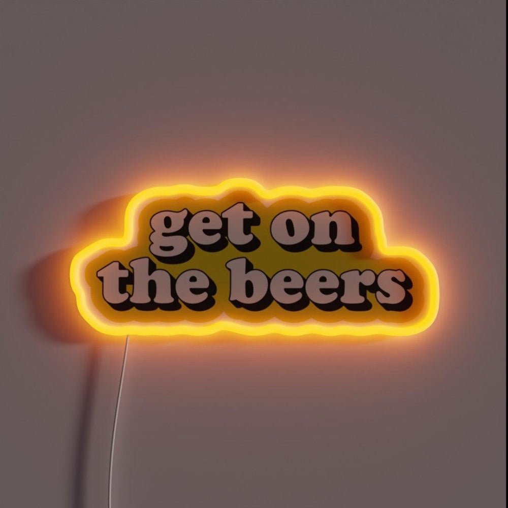 Get On The Beers Rgb Led Neon Sign Bar Decor - Shineneon