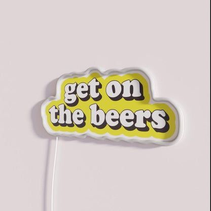 Get On The Beers Rgb Led Neon Sign Bar Decor - Shineneon