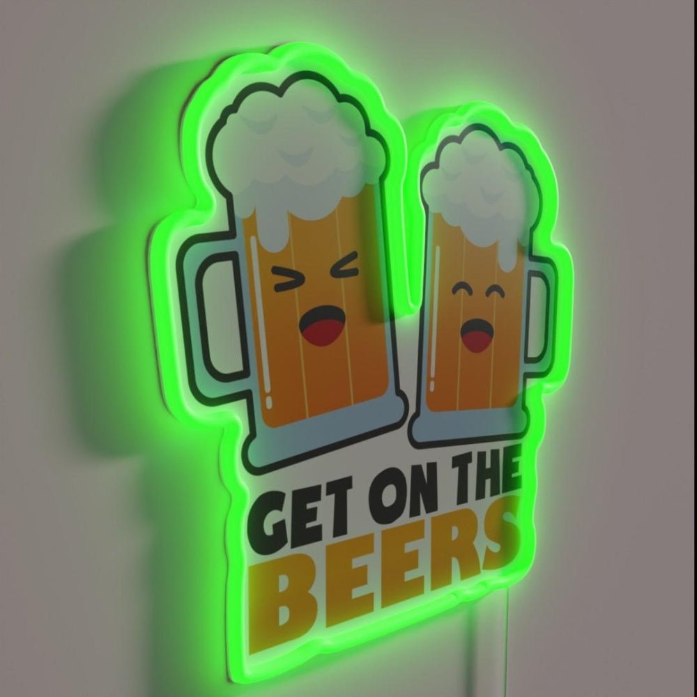 Get On The Beers Rgb Led Neon Sign Bar Decors - Shineneon