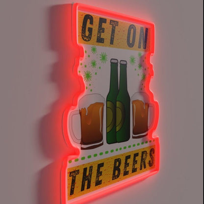 Get On The Beers Rgb Led Neon Sign Bar Led Signs - Shineneon