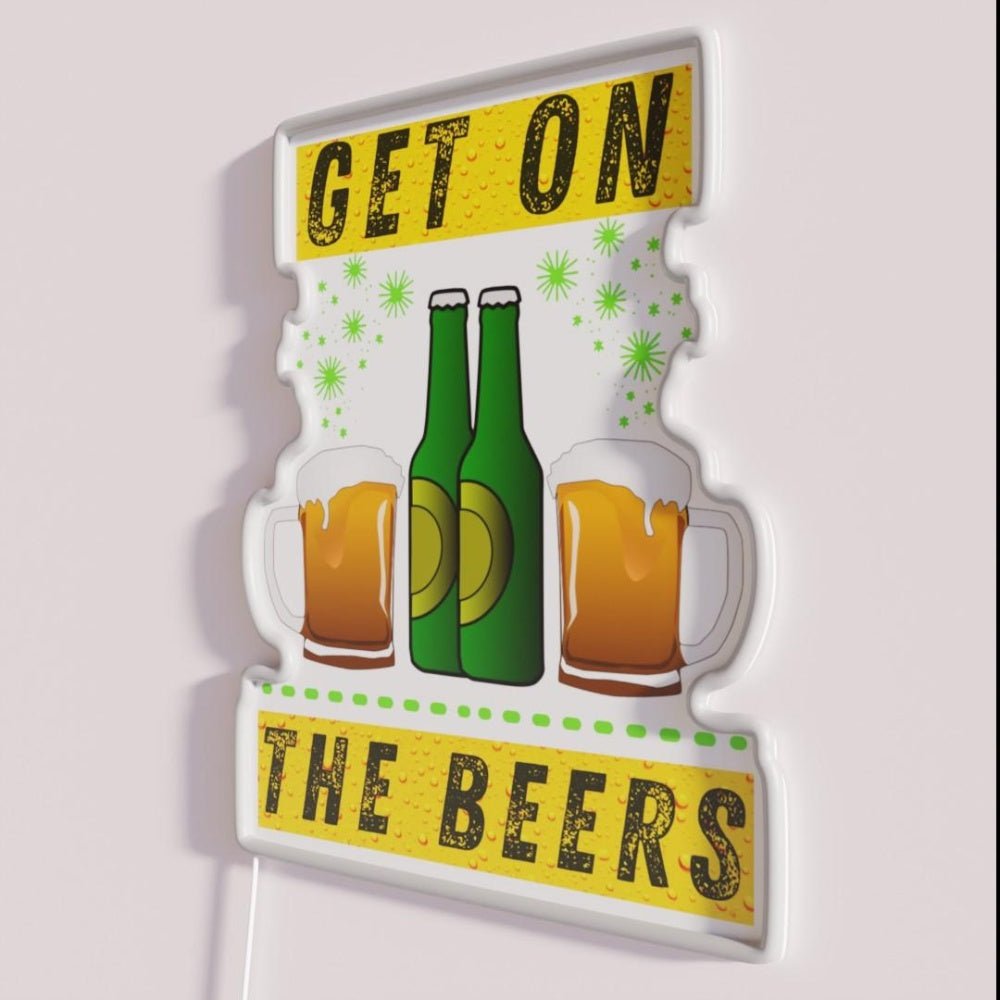 Get On The Beers Rgb Led Neon Sign Bar Led Signs - Shineneon