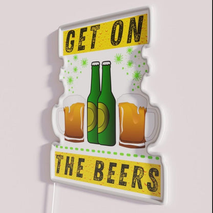 Get On The Beers Rgb Led Neon Sign Bar Led Signs - Shineneon