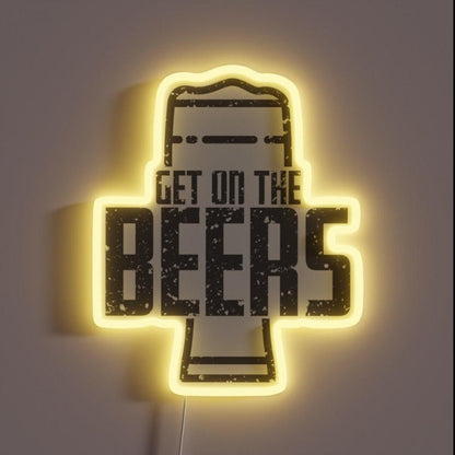 Get On The Beers Rgb Led Neon Sign Bar Uv Printed Decor - Shineneon