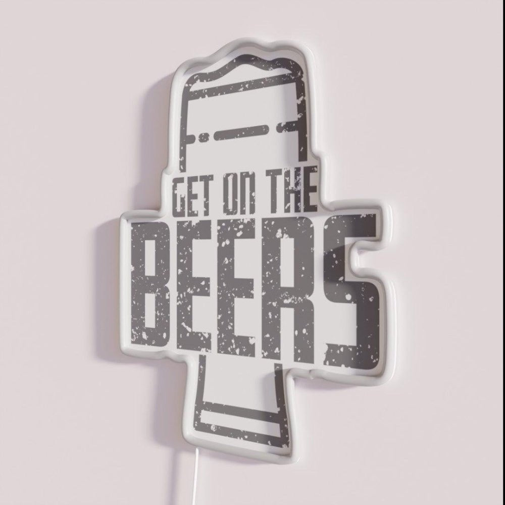 Get On The Beers Rgb Led Neon Sign Bar Uv Printed Decor - Shineneon