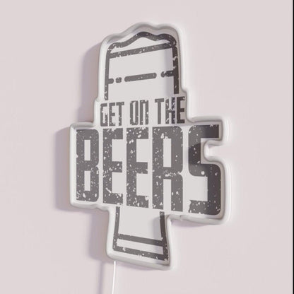 Get On The Beers Rgb Led Neon Sign Bar Uv Printed Decor - Shineneon