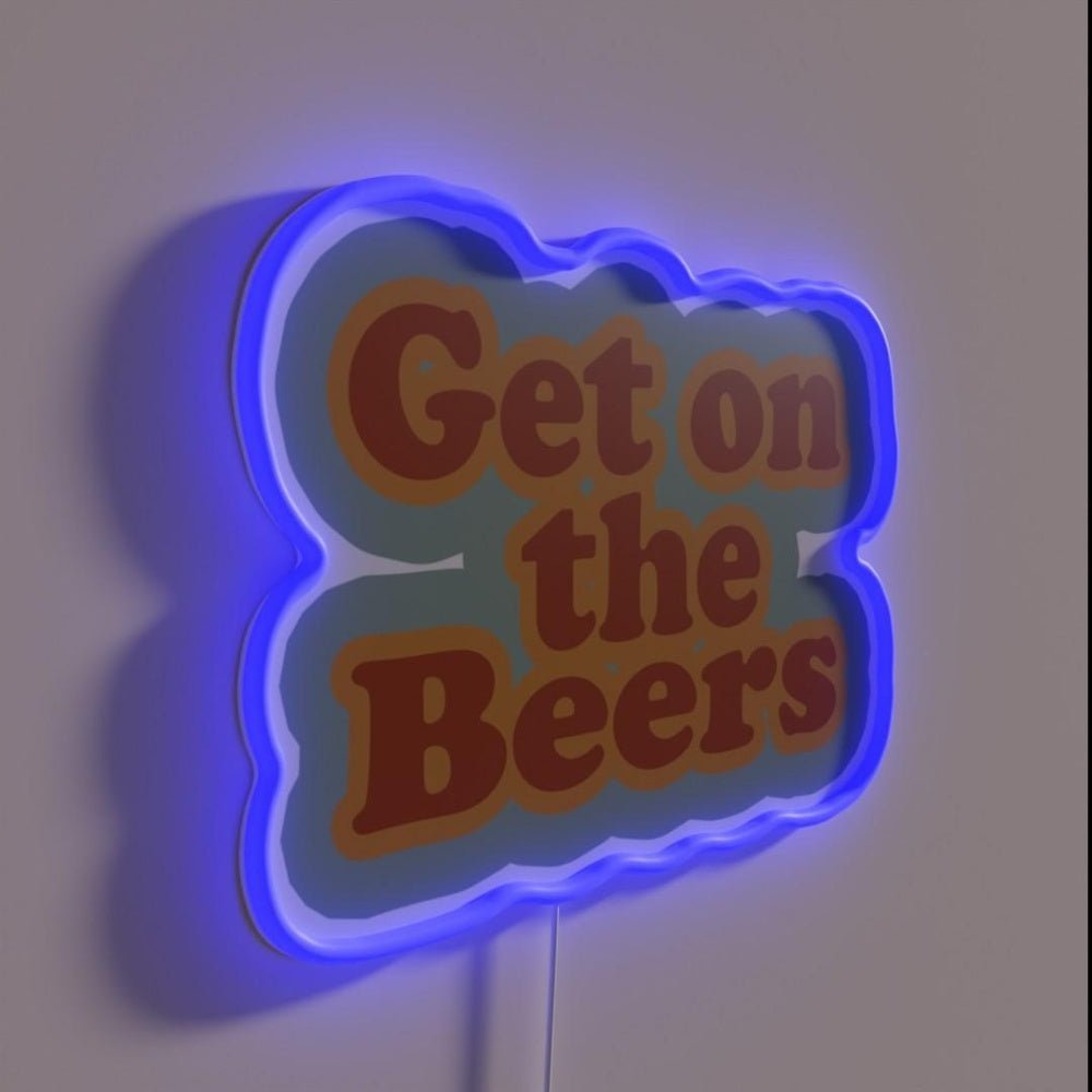 Get On The Beers Rgb Led Neon Sign Bar Uv Wall Decor - Shineneon