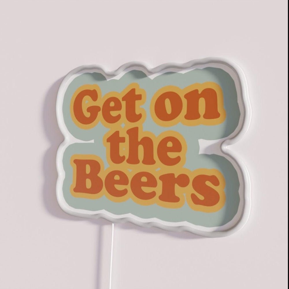 Get On The Beers Rgb Led Neon Sign Bar Uv Wall Decor - Shineneon
