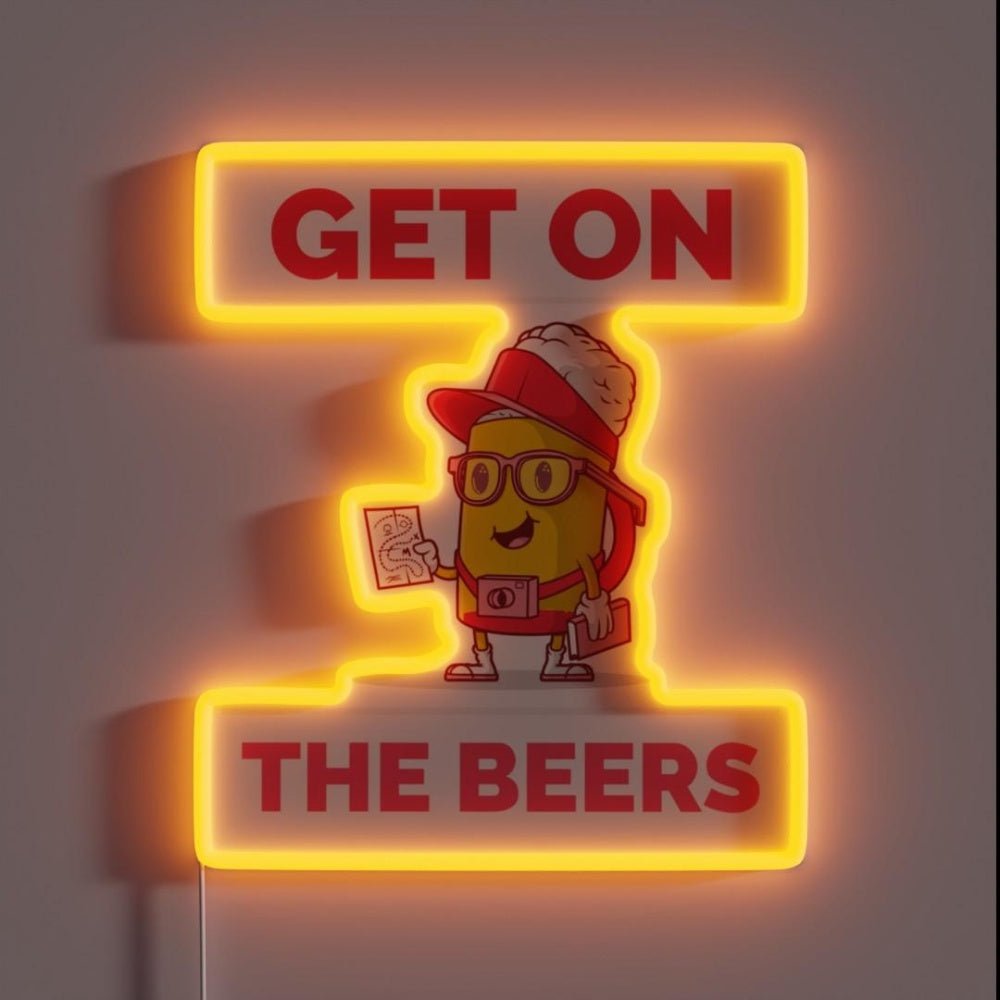 Get On The Beers Rgb Led Neon Sign Bar Wall Art - Shineneon