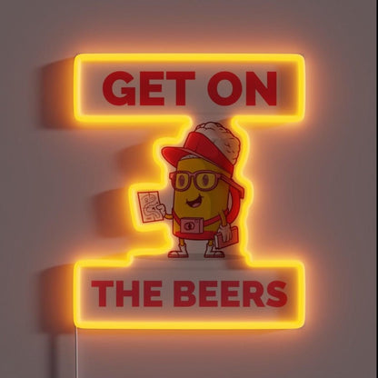 Get On The Beers Rgb Led Neon Sign Bar Wall Art - Shineneon
