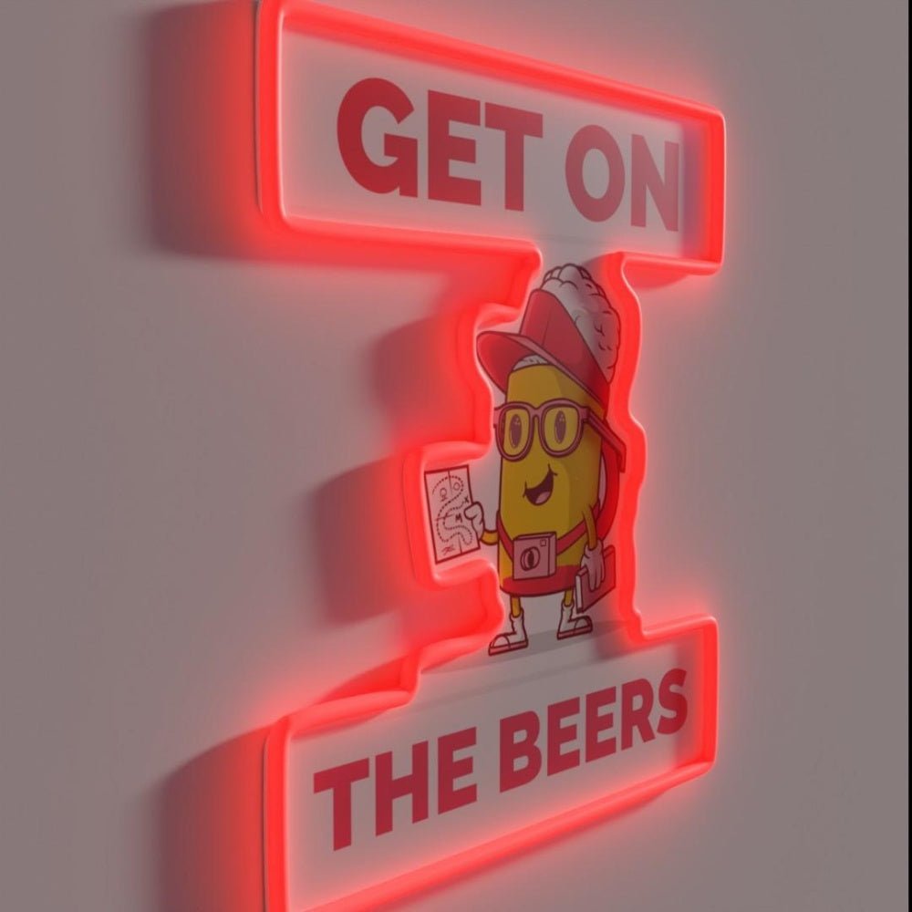 Get On The Beers Rgb Led Neon Sign Bar Wall Art - Shineneon