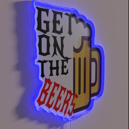 Get On The Beers Rgb Led Neon Sign Bar Wall Decor - Shineneon