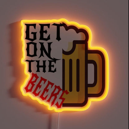 Get On The Beers Rgb Led Neon Sign Bar Wall Decor - Shineneon