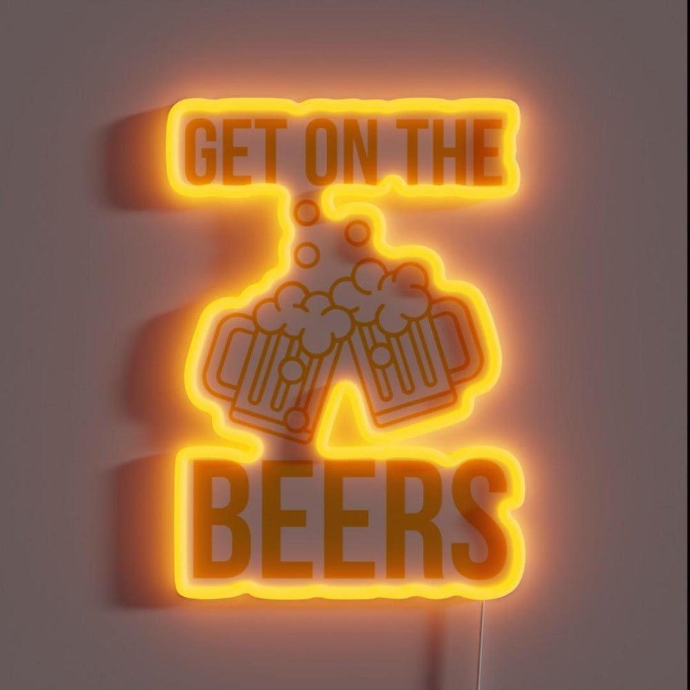 Get On The Beers Rgb Led Neon Sign Bar Wall Decors - Shineneon
