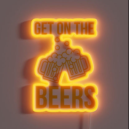 Get On The Beers Rgb Led Neon Sign Bar Wall Decors - Shineneon
