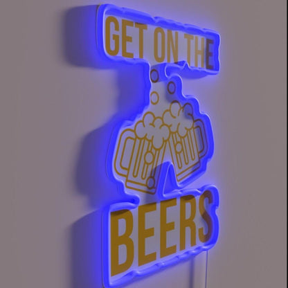 Get On The Beers Rgb Led Neon Sign Bar Wall Decors - Shineneon
