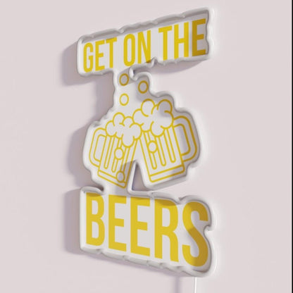Get On The Beers Rgb Led Neon Sign Bar Wall Decors - Shineneon
