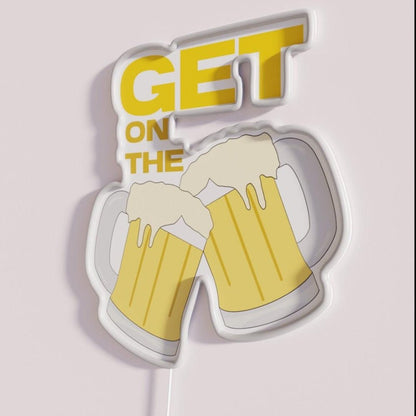 Get On The Beers Rgb Led Neon Sign Bar Wall Deocr Neon Sign - Shineneon