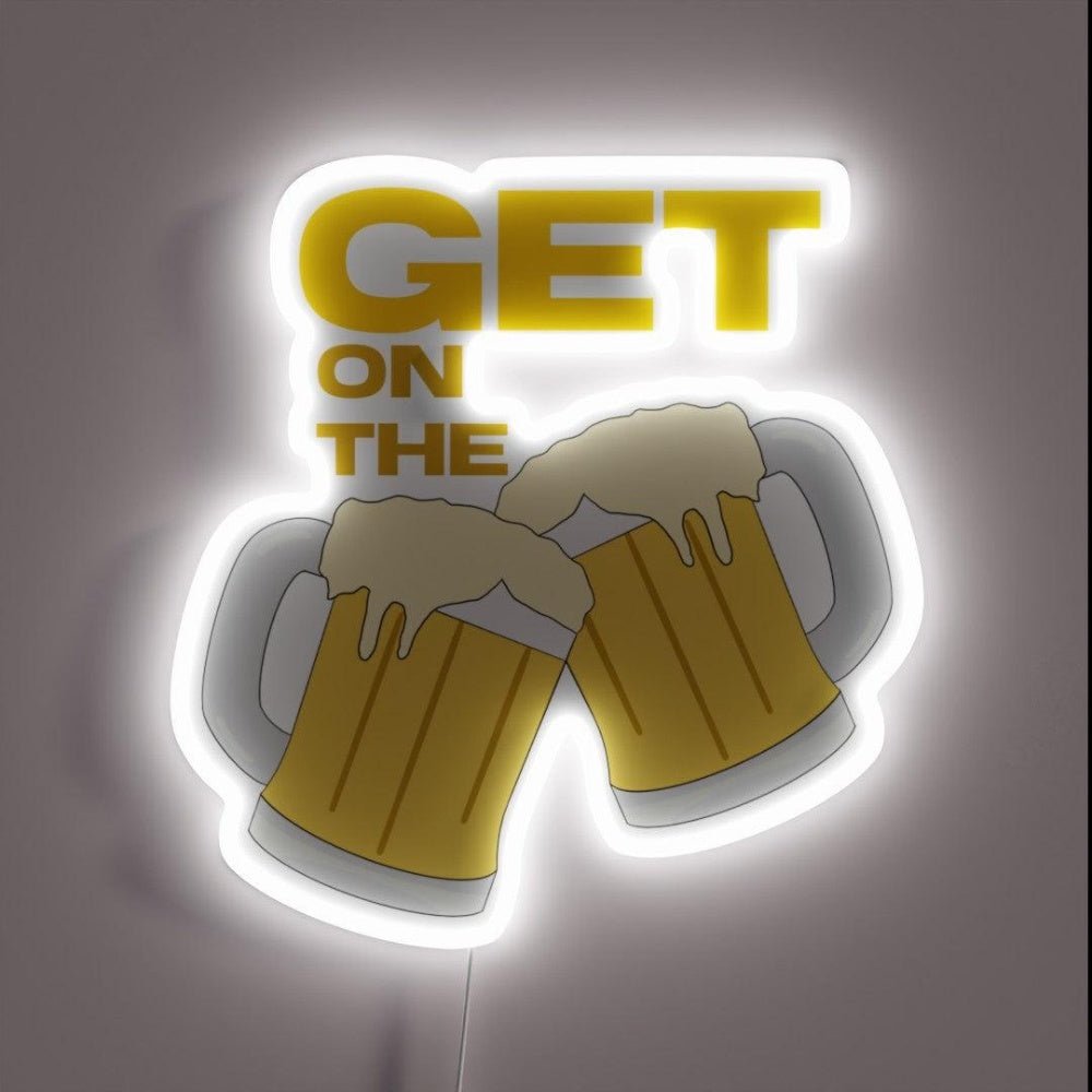 Get On The Beers Rgb Led Neon Sign Bar Wall Deocr Neon Sign - Shineneon