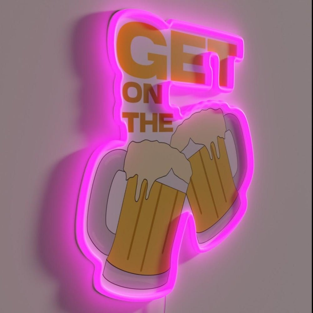Get On The Beers Rgb Led Neon Sign Bar Wall Deocr Neon Sign - Shineneon