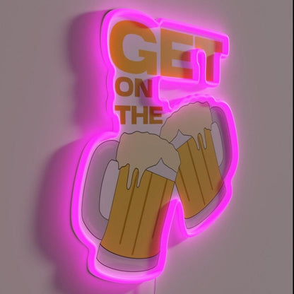 Get On The Beers Rgb Led Neon Sign Bar Wall Deocr Neon Sign - Shineneon