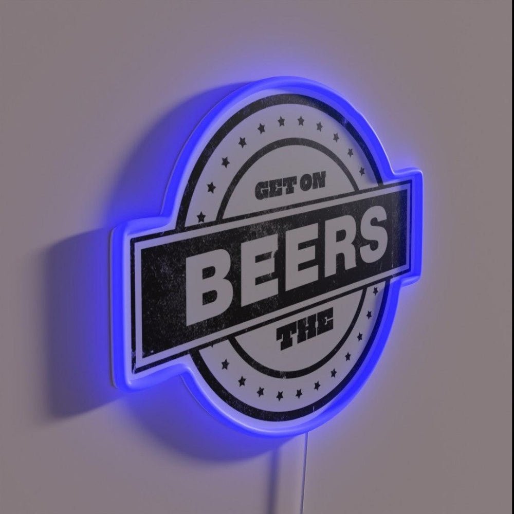 Get On The Beers Rgb Led Neon Sign Bar Wall Neon - Shineneon