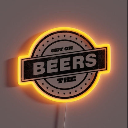 Get On The Beers Rgb Led Neon Sign Bar Wall Neon - Shineneon