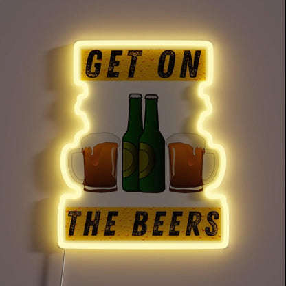 Get On The Beers Rgb Led Neon Sign Restaurant Led Sign - Shineneon