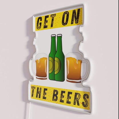 Get On The Beers Rgb Led Neon Sign Restaurant Led Sign - Shineneon