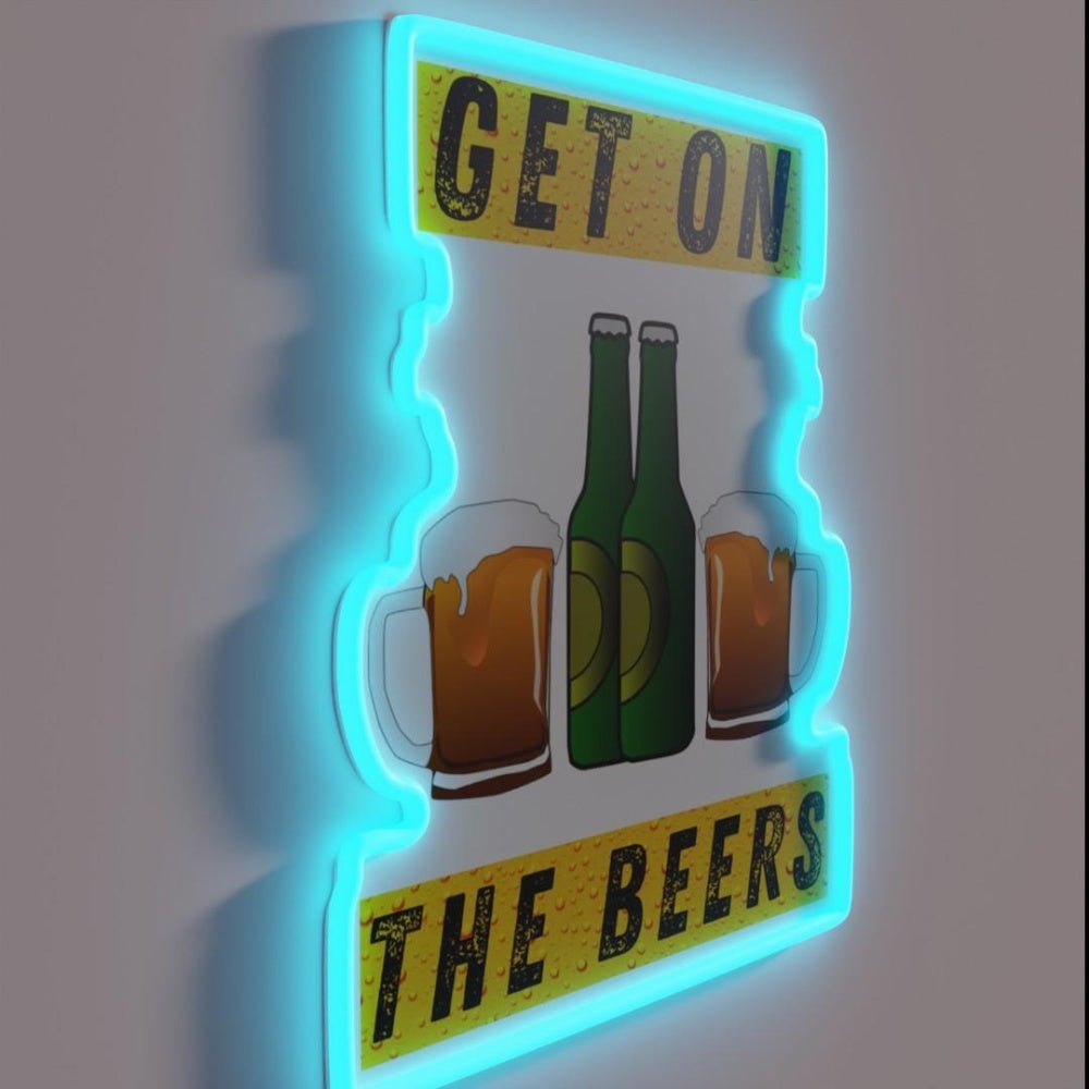Get On The Beers Rgb Led Neon Sign Restaurant Led Sign - Shineneon
