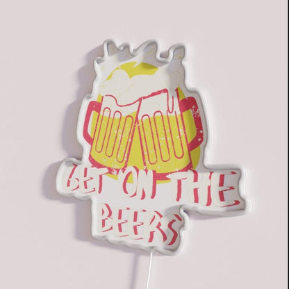 Get On The Beers Rgb Led Neon Sign Restaurant Led Signs - Shineneon