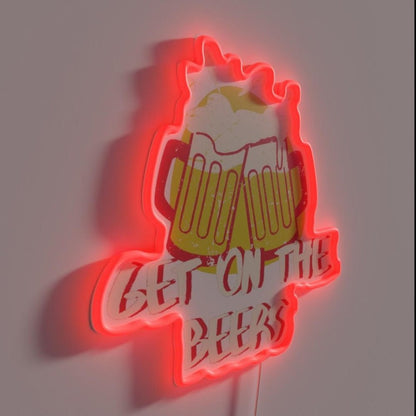 Get On The Beers Rgb Led Neon Sign Restaurant Led Signs - Shineneon