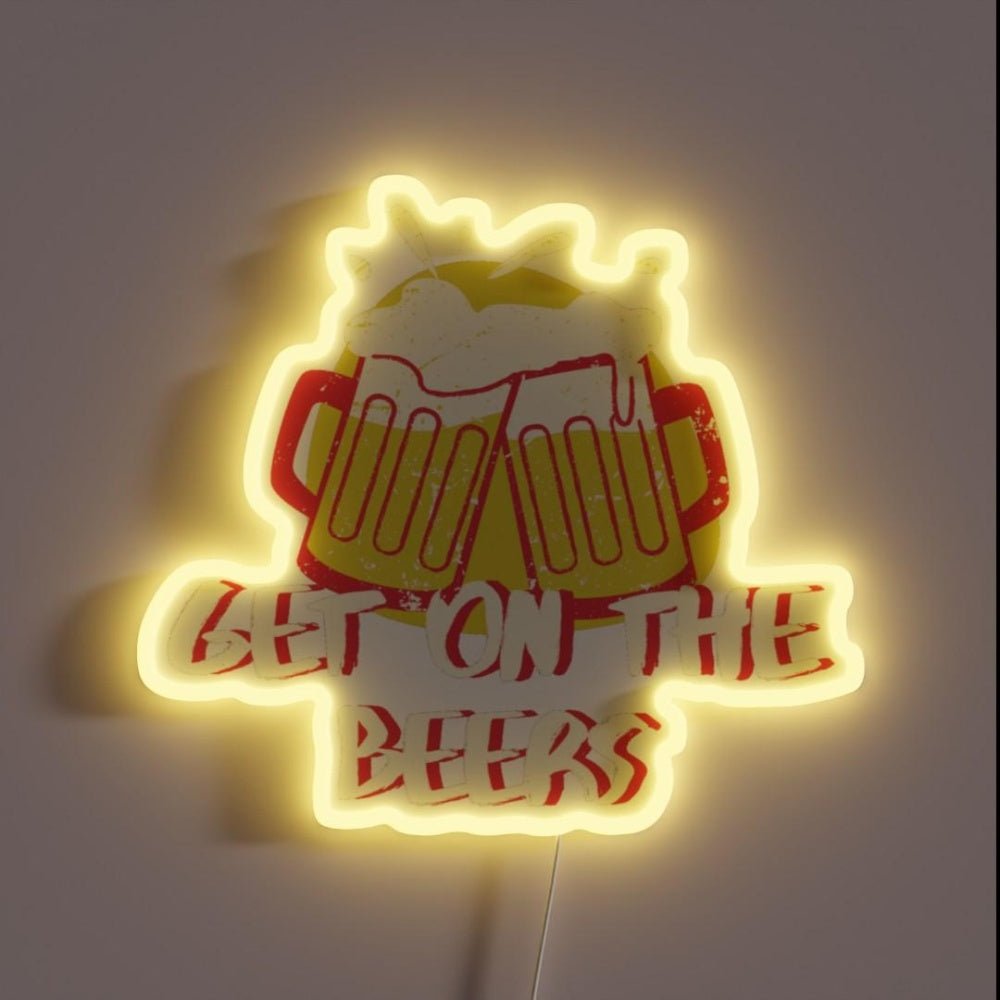 Get On The Beers Rgb Led Neon Sign Restaurant Led Signs - Shineneon