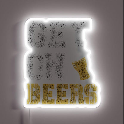Get On The Beers Rgb Led Neon Sign Restaurant Neon Wall Art - Shineneon