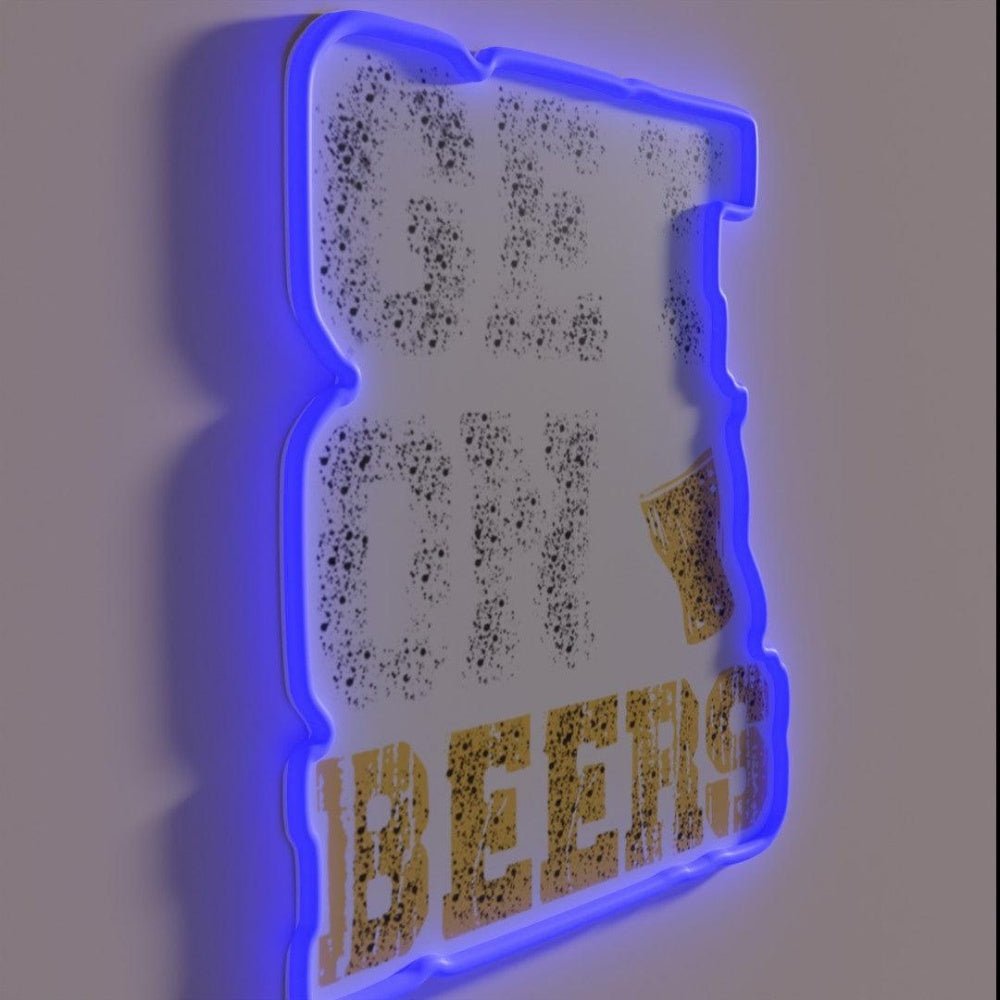 Get On The Beers Rgb Led Neon Sign Restaurant Neon Wall Art - Shineneon